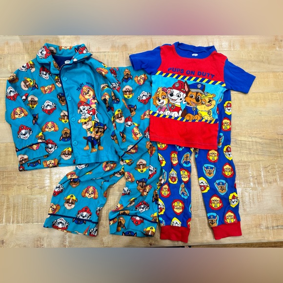 2 boys PAW PATROL Nickelodeon boys kids toddler pajama set Marshall skye - Picture 1 of 13